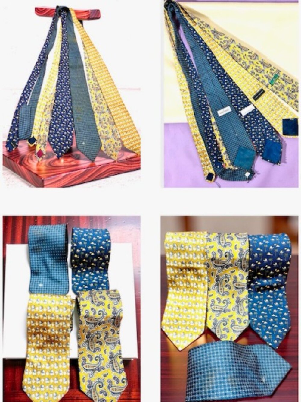 4 Necktie 100% Silk :Valentino Families Paisley, Animals Geometric Multicolor(27